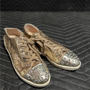 Boutique 9 Gold and Silver Studded Women's Sneakers
